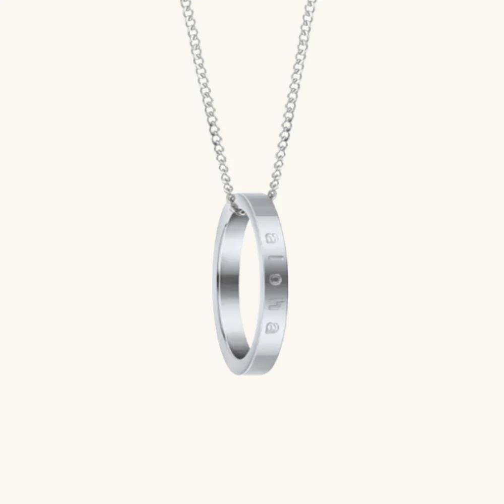 Aloha (shiny) fidget ring necklace