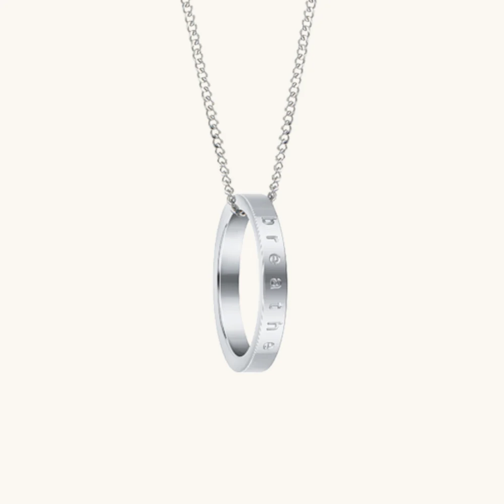 Breathe (shiny) fidget ring necklace