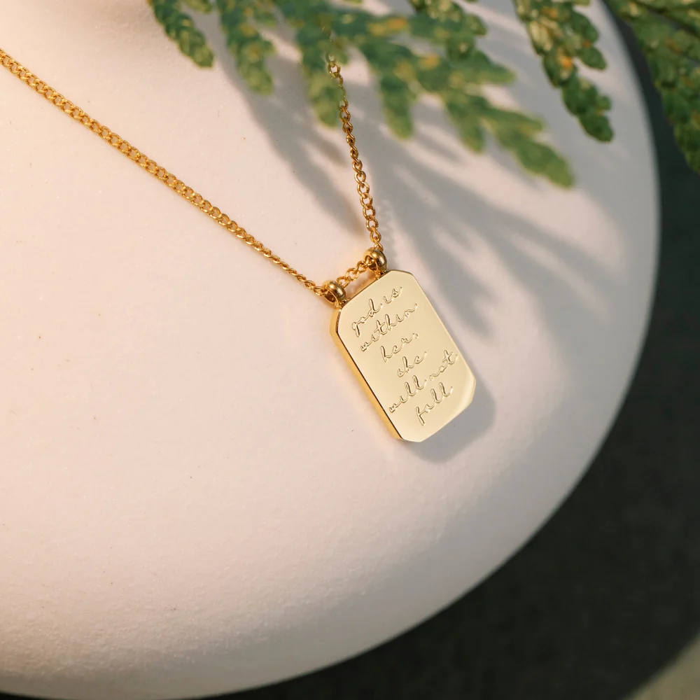 God Is Within Her, She Will Not Fall - Necklace - Image 4