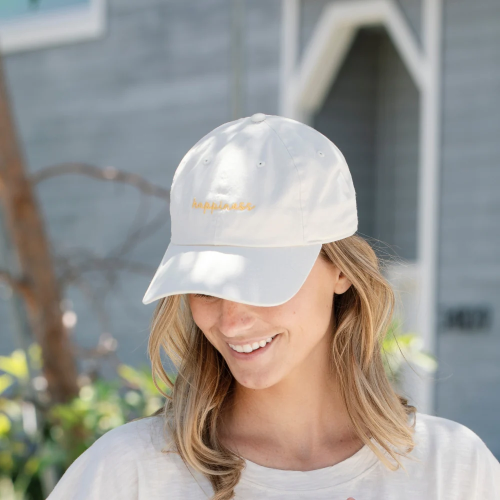 Happiness White Hat - Organic Cotton - Image 2