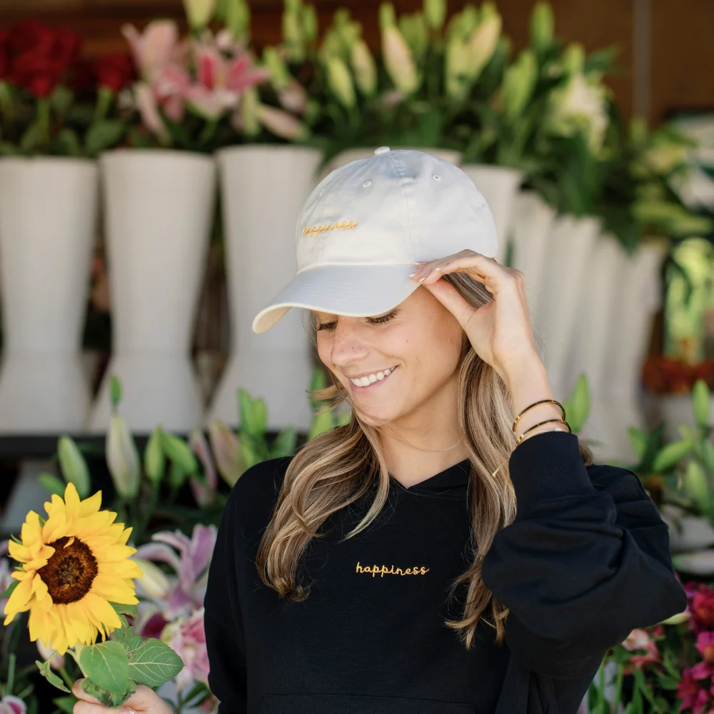 Happiness White Hat - Organic Cotton - Image 3