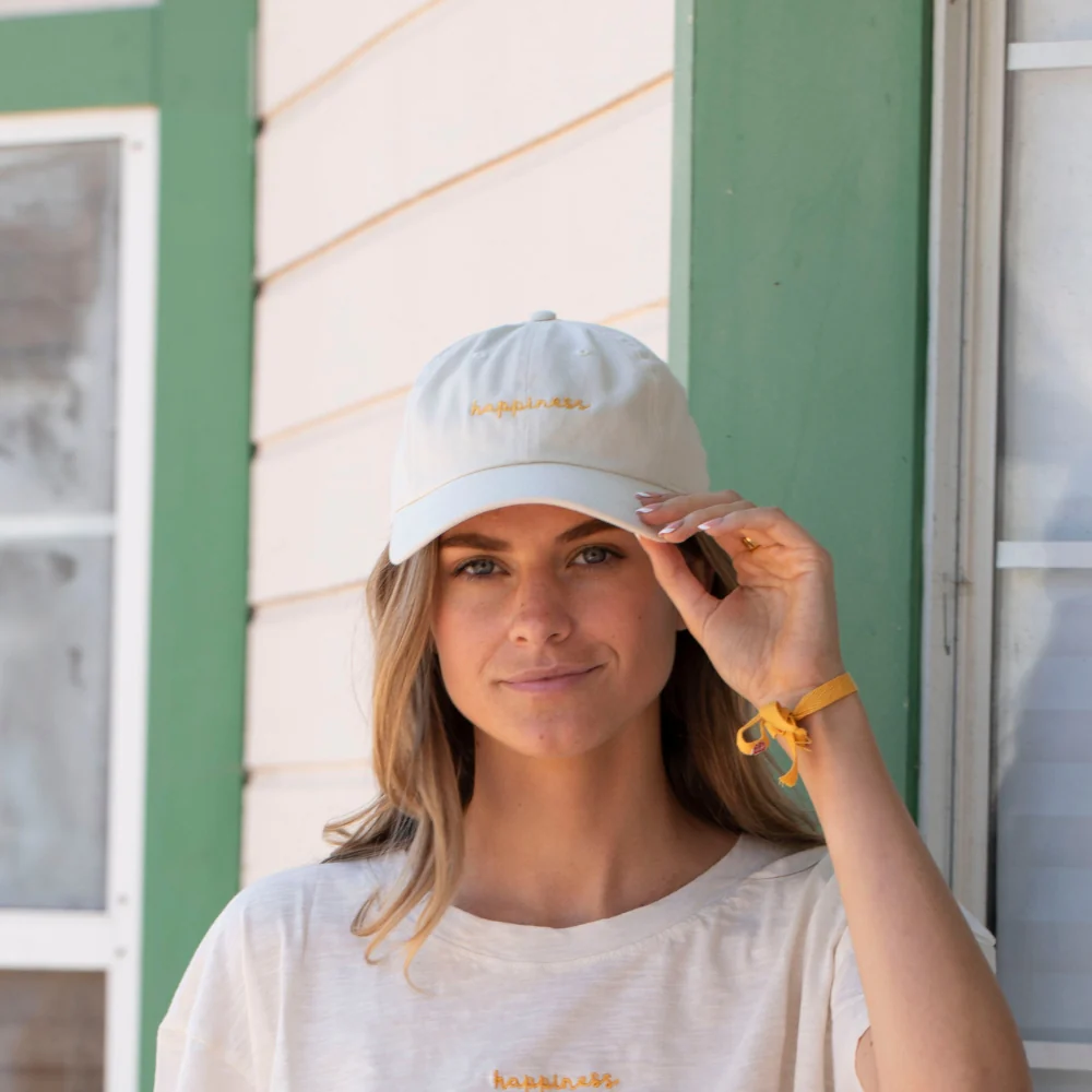Happiness White Hat - Organic Cotton - Image 4
