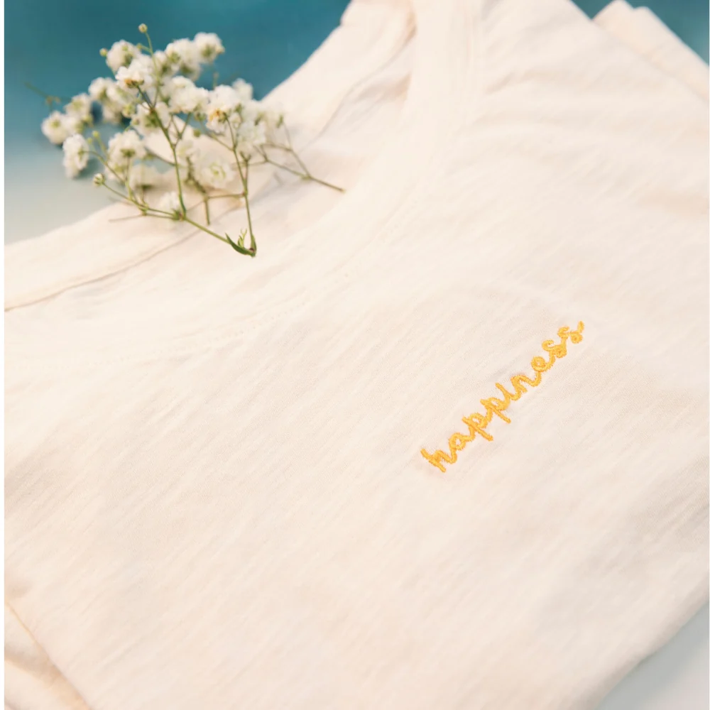Happiness Women's White Crop Tee - Organic Cotton - Image 8